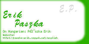 erik paszka business card